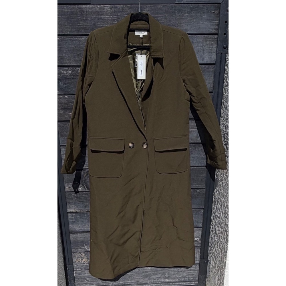 Never Fully Dressed Khaki 55 Maxi Jacket Olive Green Longline Blazer Coat Large